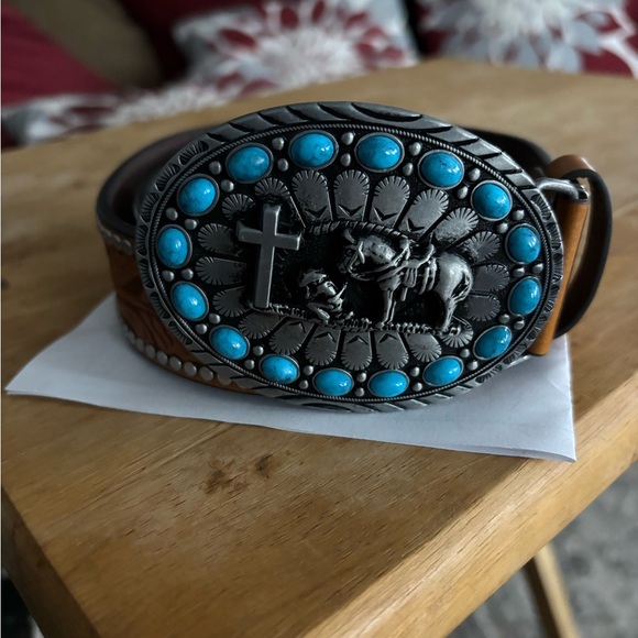 Belts With Religion Cross Cowboy Kneeling Prayer cowboys - Picture 2 of 5